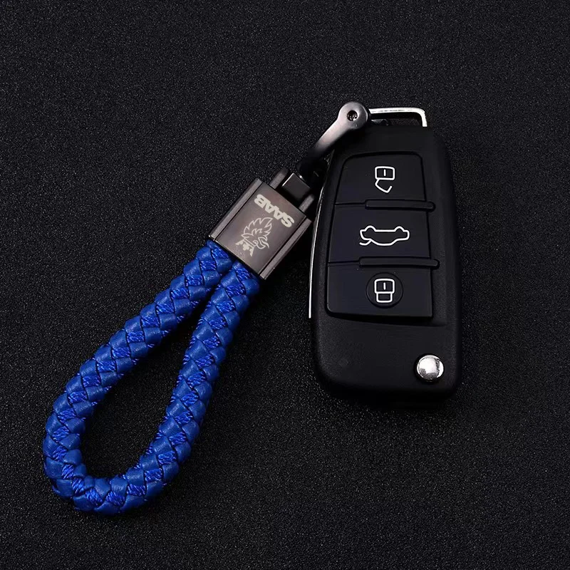 Bulk PU Leather Braided Woven Rope keychain For SAAB SCANIA 95 93 900 9-7 600 97X Turbo X Monster 9-2X GT750 Car Accessories