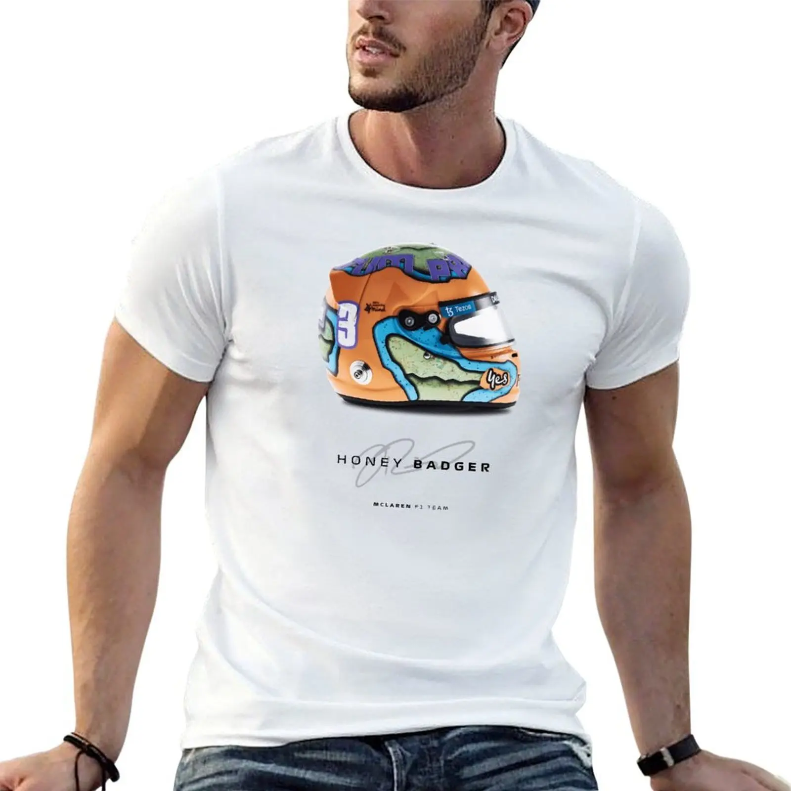 

Honey Badger Helmet (F1 2022) T-Shirt t shirts for man graphic funny t shirts designer T-Shirt