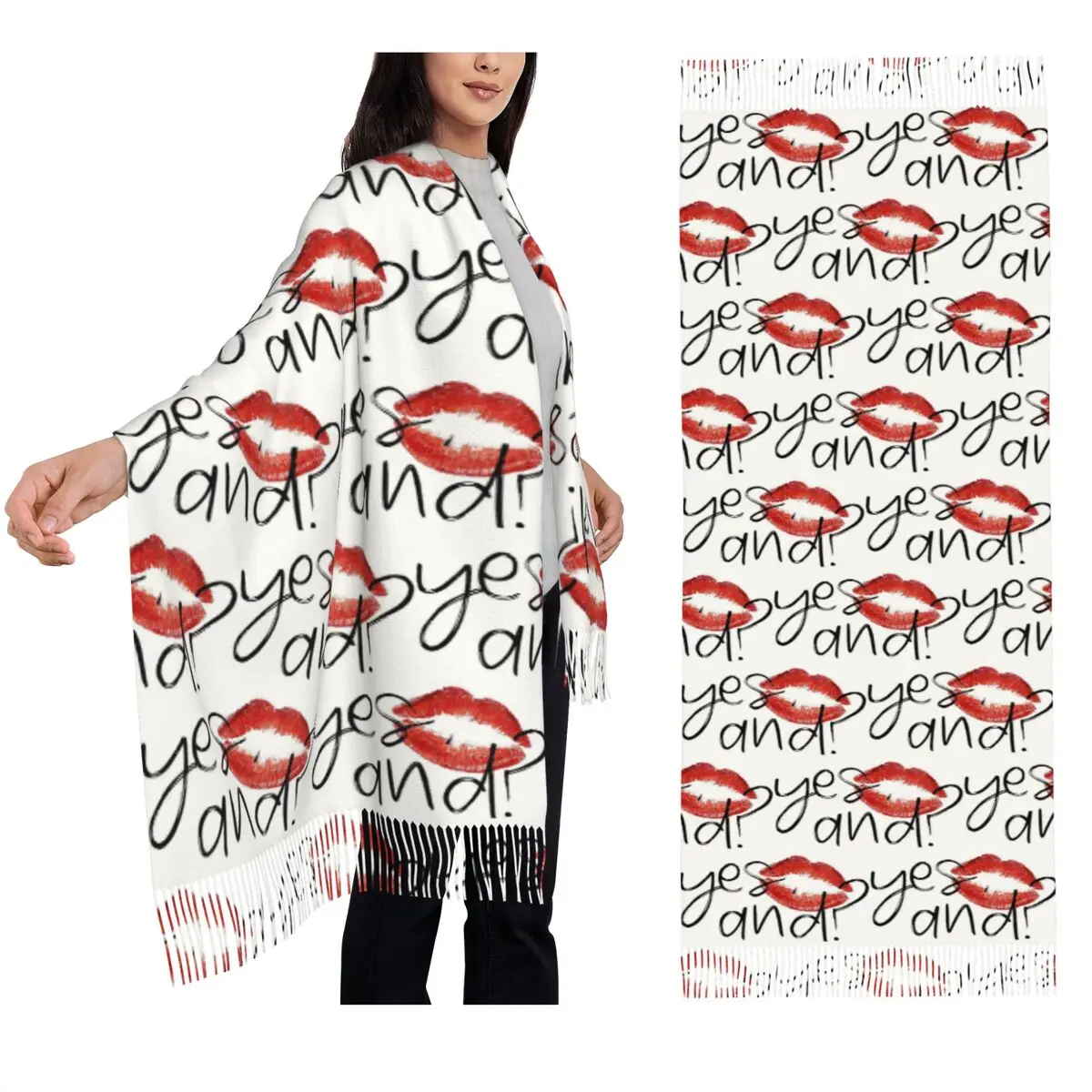 

Yes And Ariana Grande шарф с кисточками, женские мягкие теплые шали и накидки, большая осенне-зимняя шаль