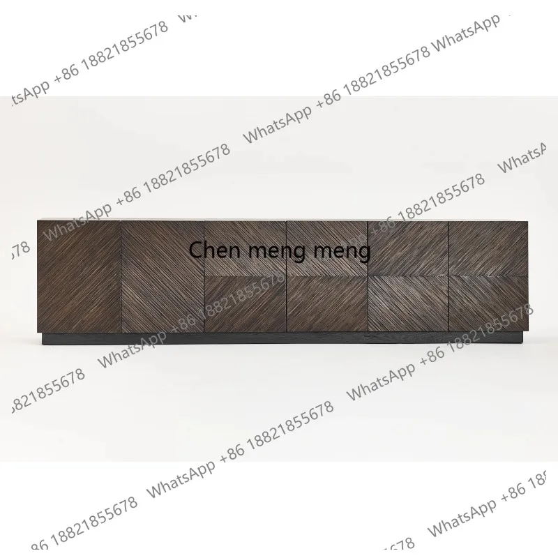 

French Country Oak Cabinet, Retro Minimalist Style, Solid Wood Grain, Four-door Side Cabinet, Recycled Wood Home Furniture