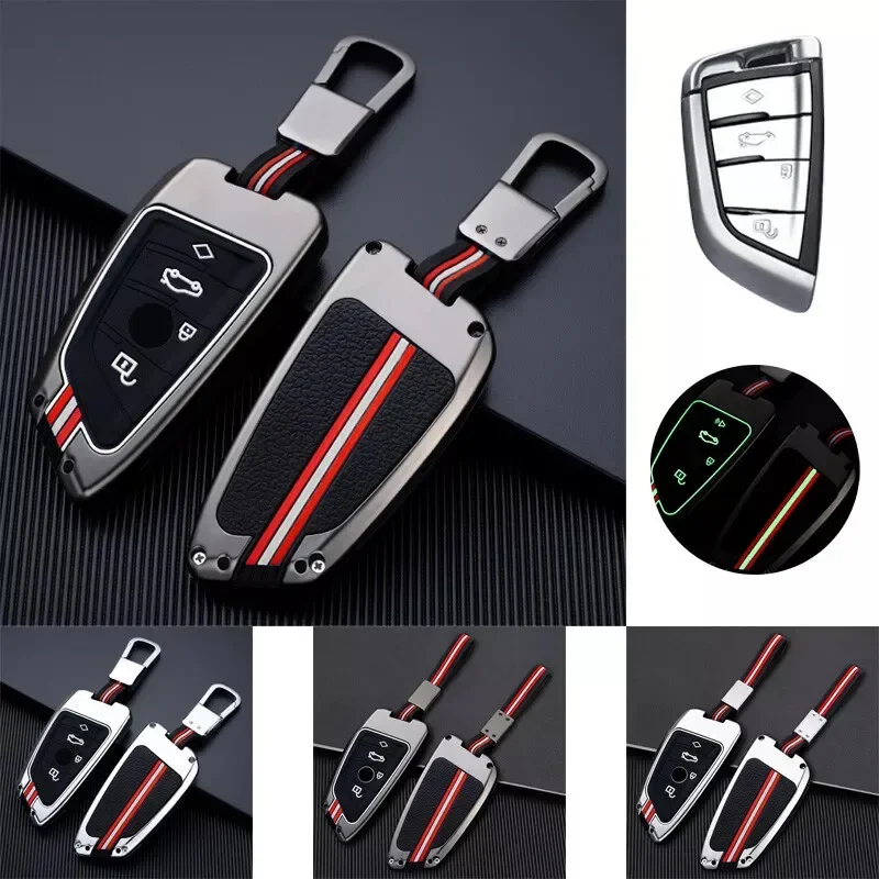 Zinc Alloy Silicone Car Key Fob Case Cover Holder With Keychan For BMW 1 2 3 4 5 6 7 8 X1 X2 X3 X4 X5 X5M X6 X6M X7 M5