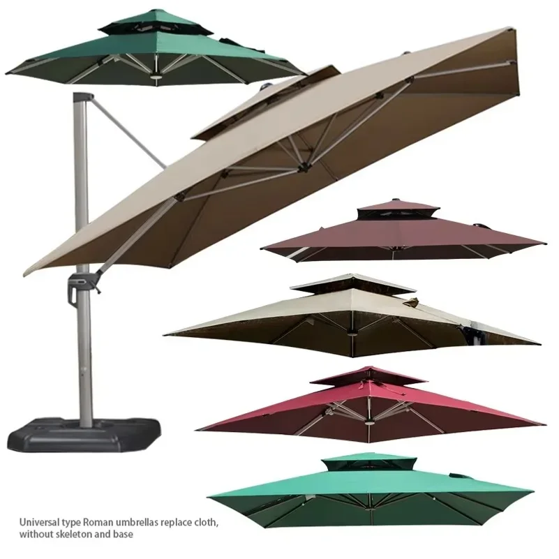 yesRoman Umbrella Replacement Canopy, Square Garden Parasol Cover, Patio Umbrella Top Fabric, Universal Fit, Frame and Base Not