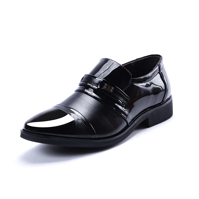 2023 Height Increasing Men Leather Business Shoes Patent Leather Trendy British Dress Suits Hidden Heeled Party Oxfords