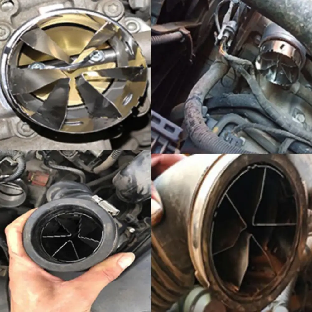 Universal Auto Air Intake Modified Turbine Fan Turbocharger Adapter Fuel Saver Accelerator Accessory