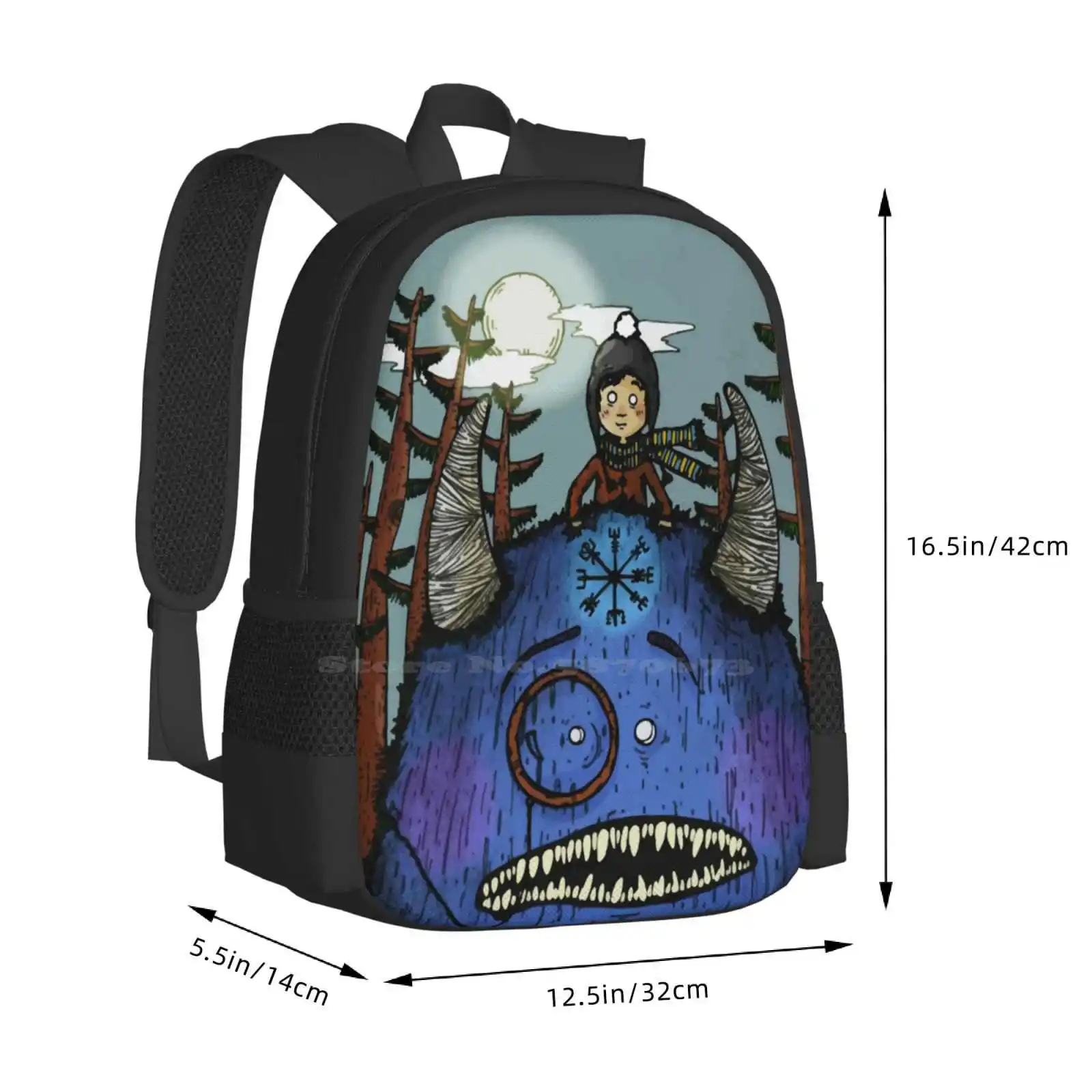 Drive Me Wild Hot Sale Backpack Fashion Bags Dream Blue Creatures Surrealism Macabre Cute Aurora Kids Fairytail Colorful Travel