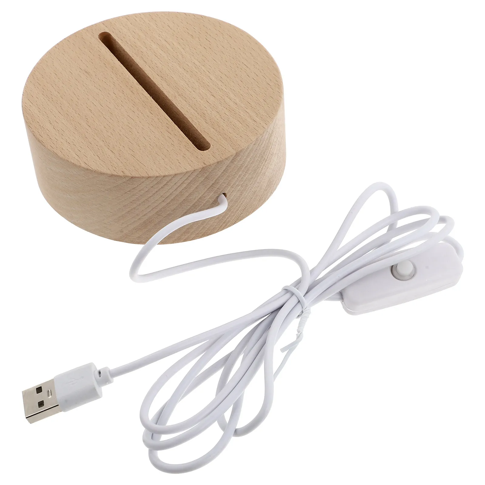 

1 шт. Простая деревянная подставка для ночника с USB-питанием, основание для лампы, аксессуар для декора офиса, спальни, стола