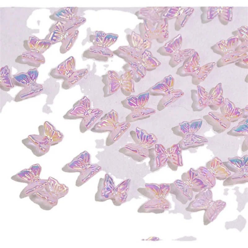 樹脂とクリスタルのネイルデコレーション,20個,マルチカラー,バタフライ,ラインストーン,マニキュア,装飾