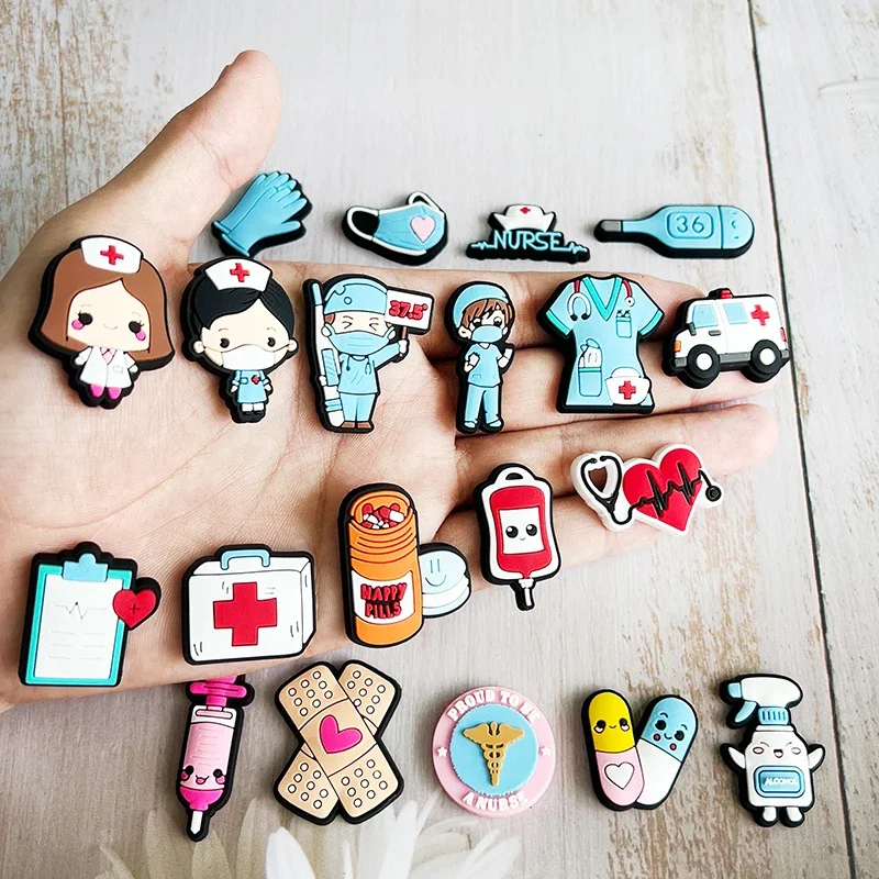 Hot Sales New Arrivals Cute Doctor Nurse Shoe Charms for Crocs Accessories Decoration Shoe Clog Pin Adult Party Gifts image 3