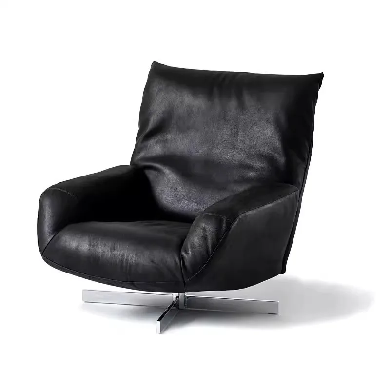 

luxury high-end rotating designer petal chair sofa chair, balcony leather negotiation living room American single chair sofa