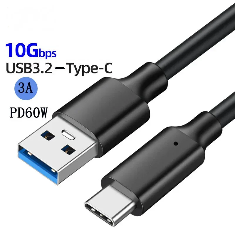 كابل USB 3.2 إلى النوع C لنقل البيانات عالي السرعة لهاتف Xiaomi Redmi Samsung USBC كابل شحن سريع سلك شاحن الهاتف المحمول