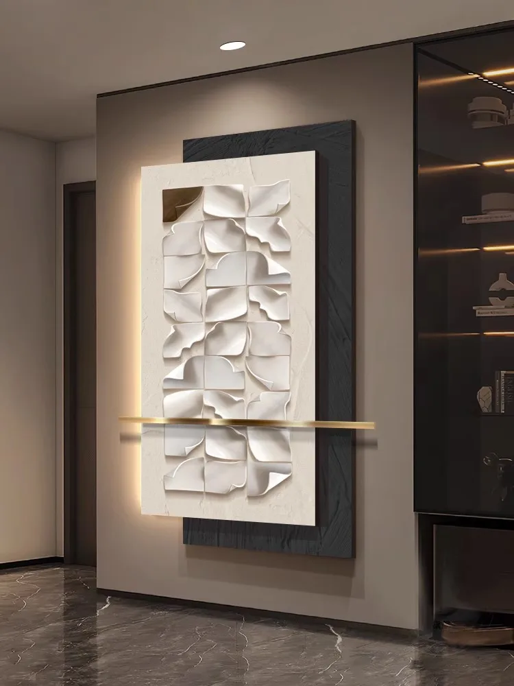 3D high-end feeling, lobby decorative art painting, living room vertical version, wall lamp painting, corridor hanging painting