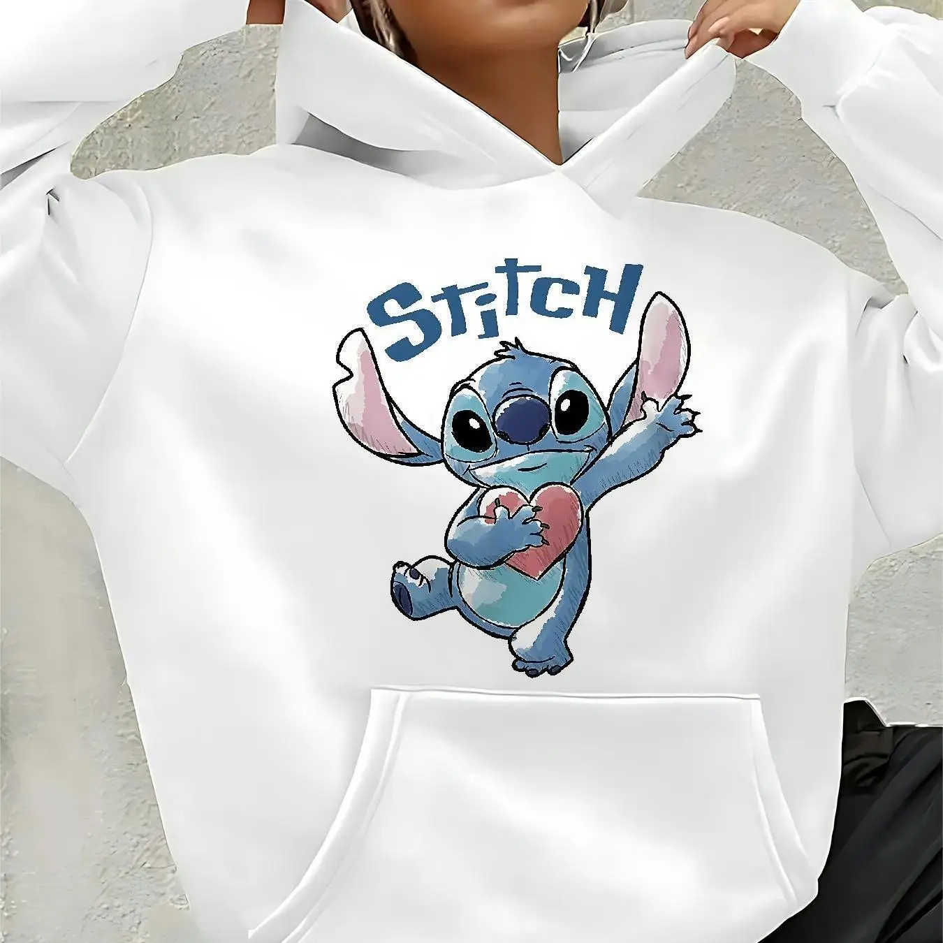

Women Disney Stitch Hoodies Fashion Oversized Streetwear Unisex Sweatshirts Autumn and Winter Fleece Casual Versatile
