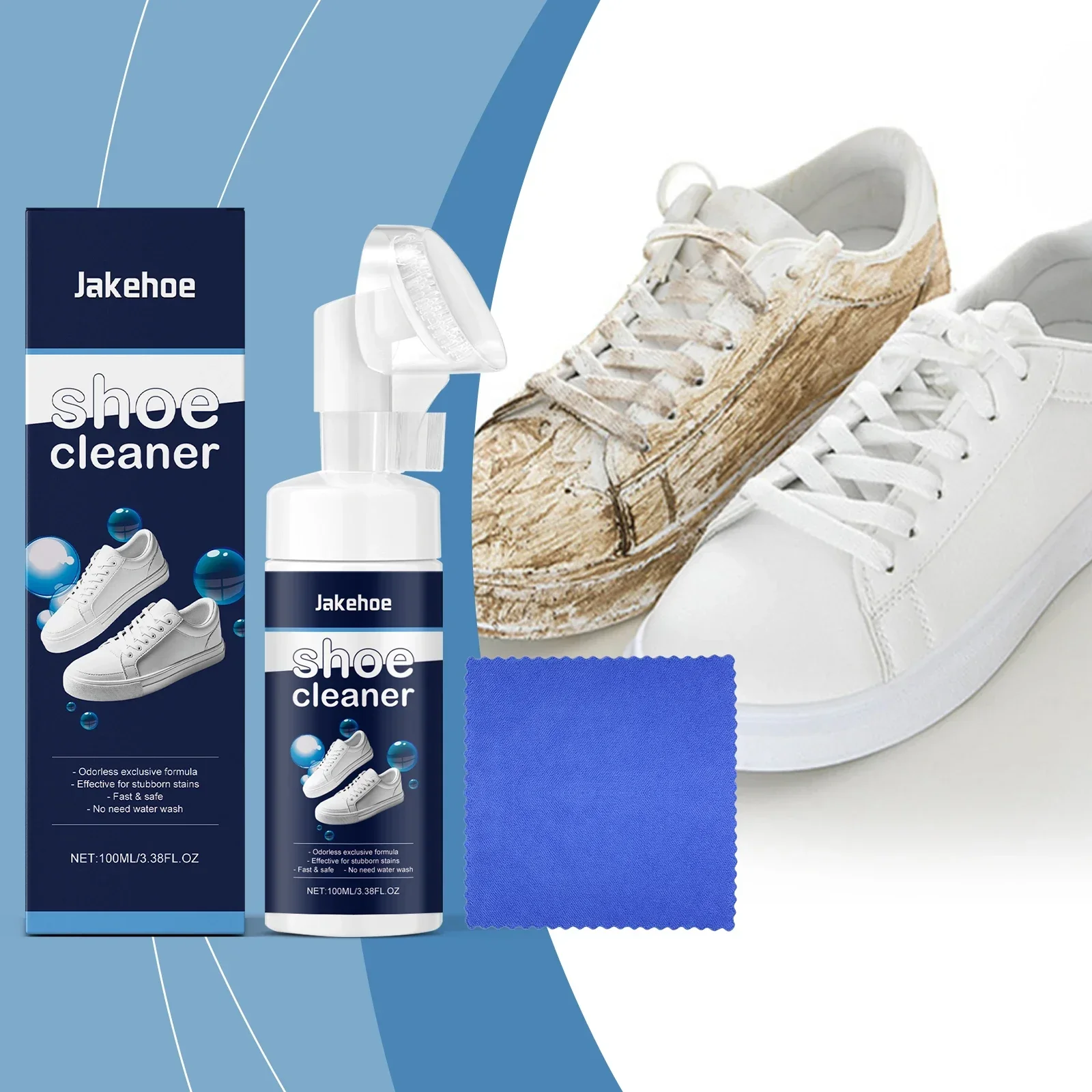 

White Shoe Cleaner Gentle non-injurious no-rinse cleaner for cleaning dust stains yellowing edges of shoes