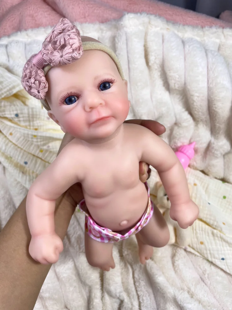 13-Zoll-Superweiche, solide Silikon-Reborn-Babypuppe Felicia Flexible elastische Silikonpuppe Mädchen Geburtstag Weihnachtsgeschenk