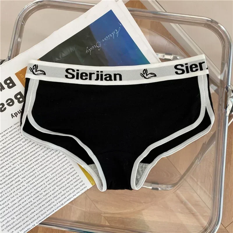 Sexy Women Cotton Boxers Underwear Seamless Panties Letter Sport Briefs Low Waist Female Comfort Underpant Lady Lingerie