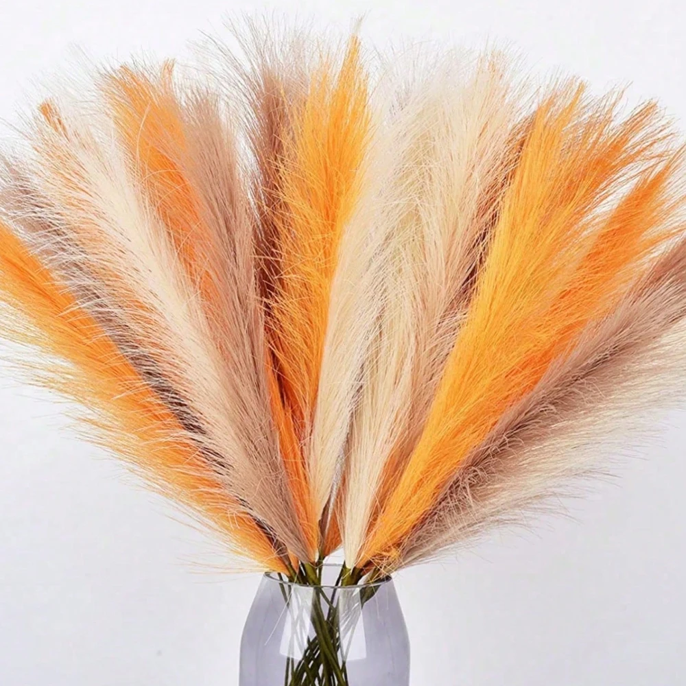 Orange künstliches Pampasgras, Herbstdekoration, 8/16/24 Stück, künstliche Blumen für Hochzeit, Party, Zuhause, Schlafzimmer, Tisch, Herbstdekoration, Blume – Detail 4