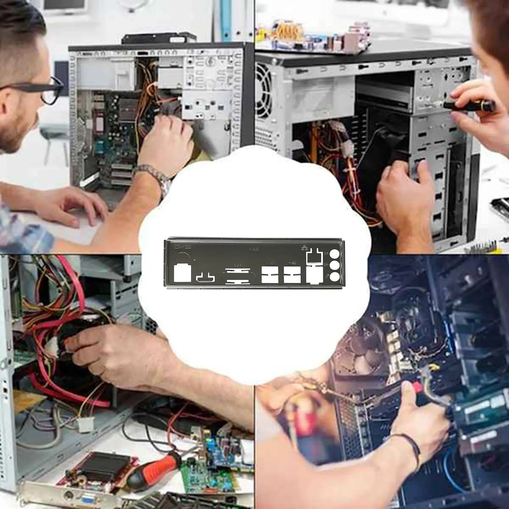 Placa traseira de proteção I/O para B250C B75 12USB B75 8USB Placa-mãe de mineração IO Defletor Chassis