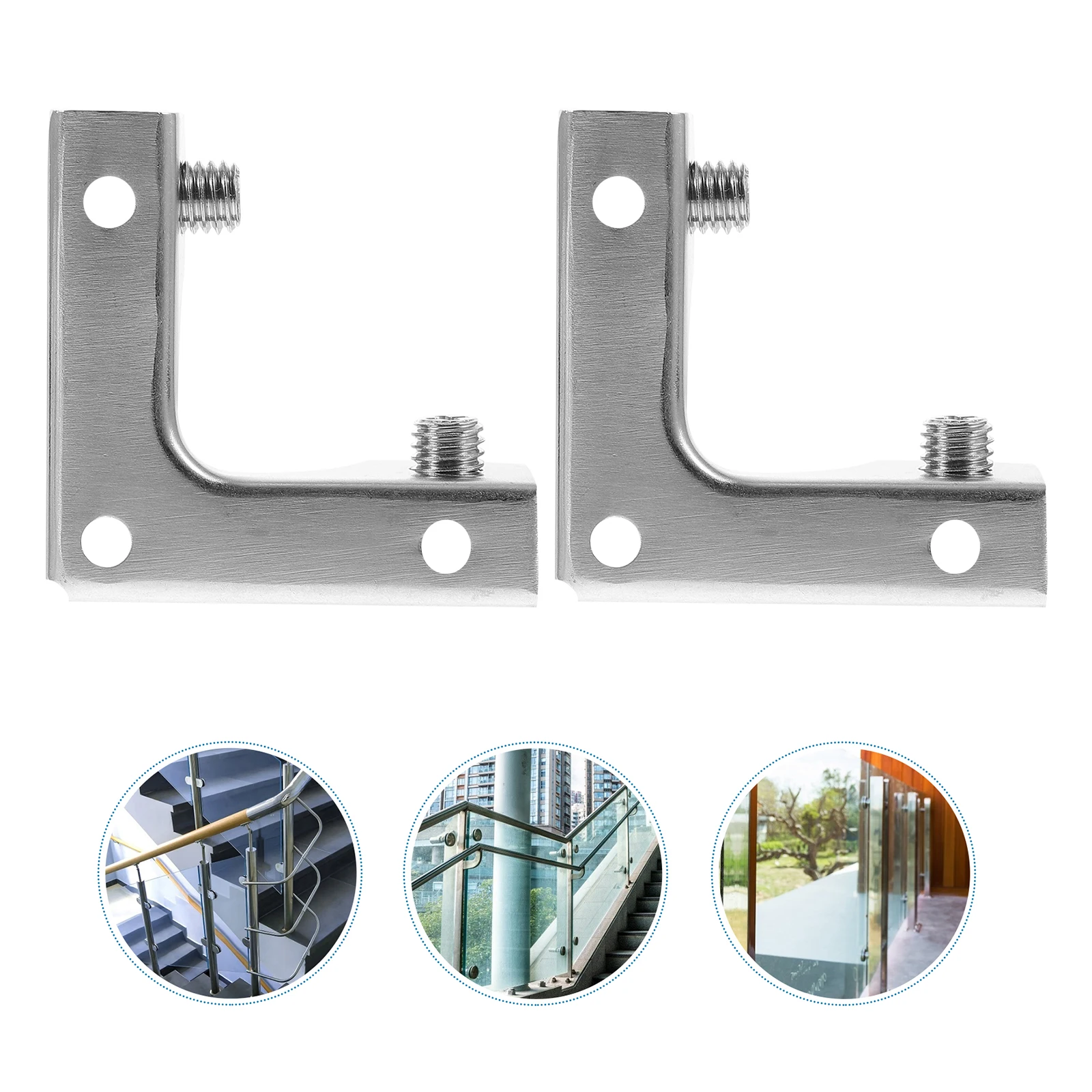 

4 Pcs L Shaped 304 Stainless Steel Glass Clamps Frameless Brackets for Shelf Fence Railing Balustrade Pool Support Clips