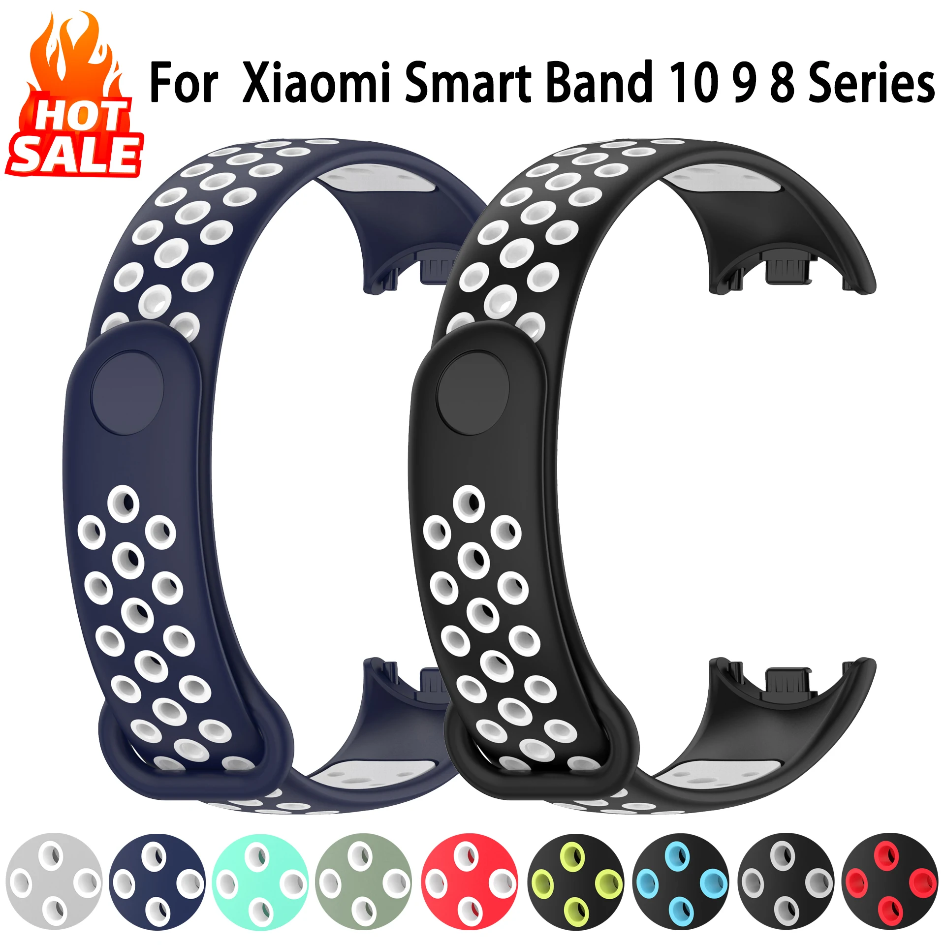 

Silicone Strap for Xiaomi Smart Band 10 9 8 Sport Bracelet Wristband pulseira Correa Xiaomi Mi Band 10 9 8 Strap NFC Accessories
