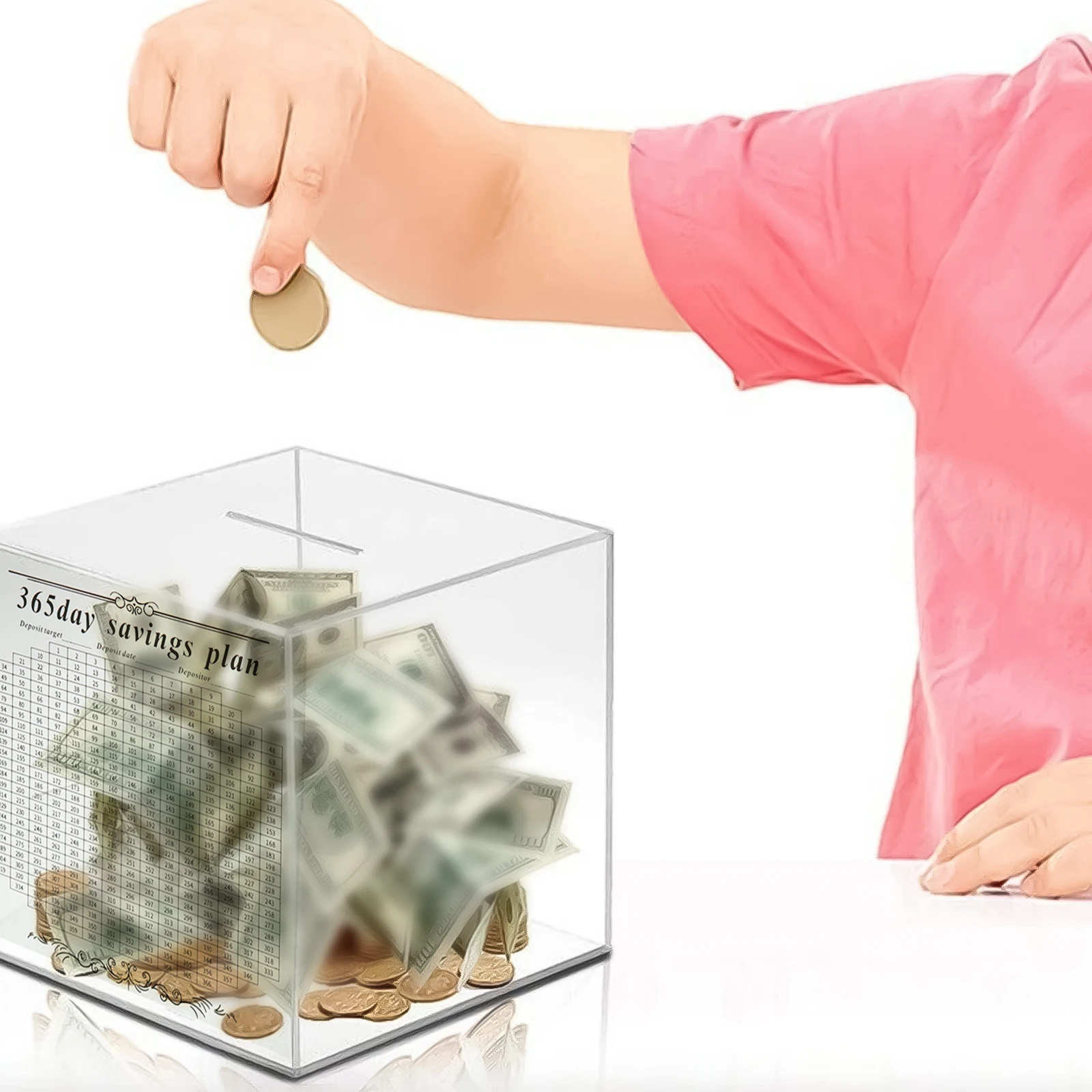 

Акриловая копилка, банк для денег для взрослых, должен взломать, чтобы открыть прозрачную копилку, экономия денег, долговечная копилка, копилка для учебы