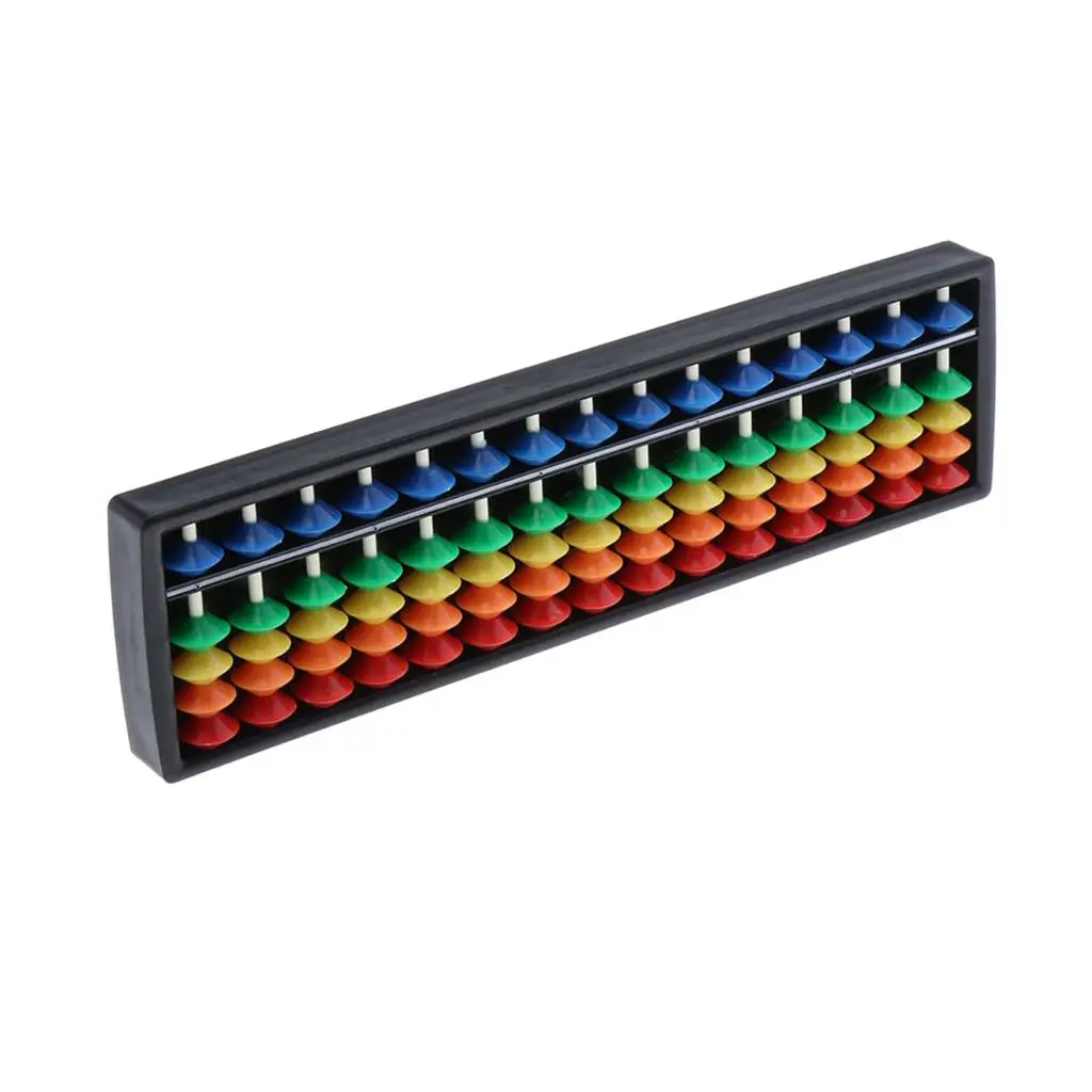 Plastic Chinese Abacus Calculating Tools Counting Frame 15 Digits - 23x6.5x2cm