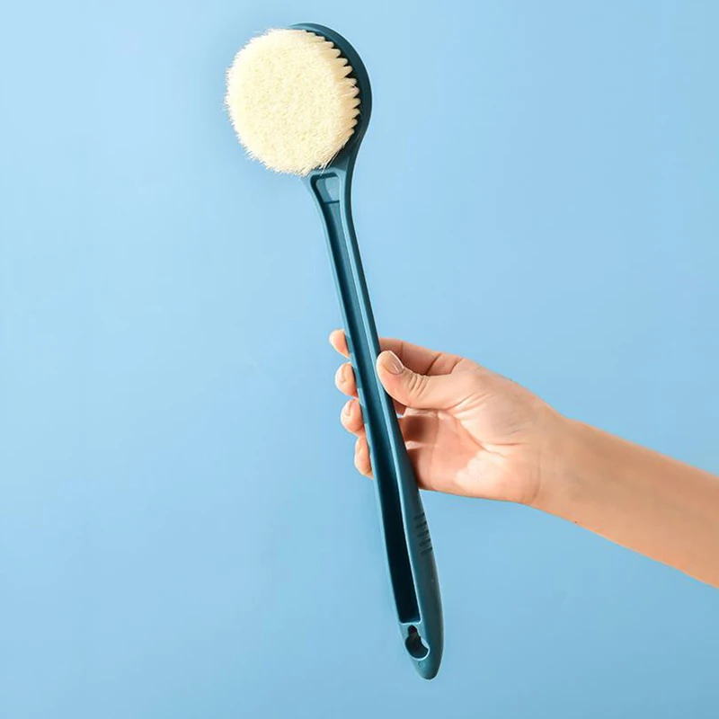 Long Handle Bath Brush Soft Hair Back Bath Brush Bathroom Body Bath Brush Mud Back Scrubber Shower Massage Exfoliation Brush