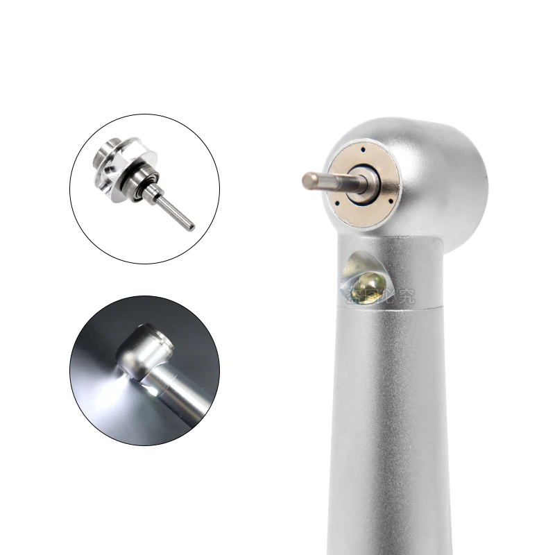 Dental LED High Speed Handpiece Standard Head Push Button Three Water Spray E-generator Air Turbine 2/4 Holes Dentistry Tool