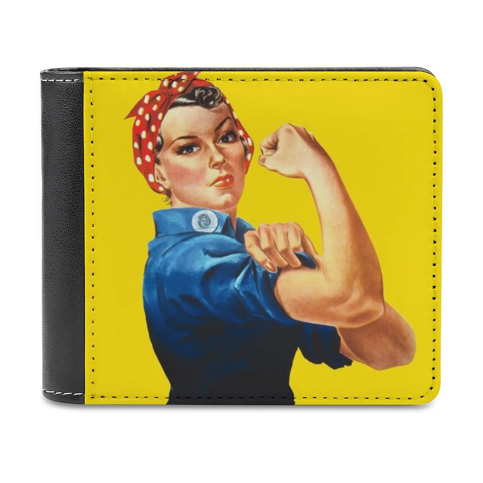 

Мягкие мужские кошельки Rosie The Riveter в стиле ретро, бумажники для кредитных карт, держатели для мужчин