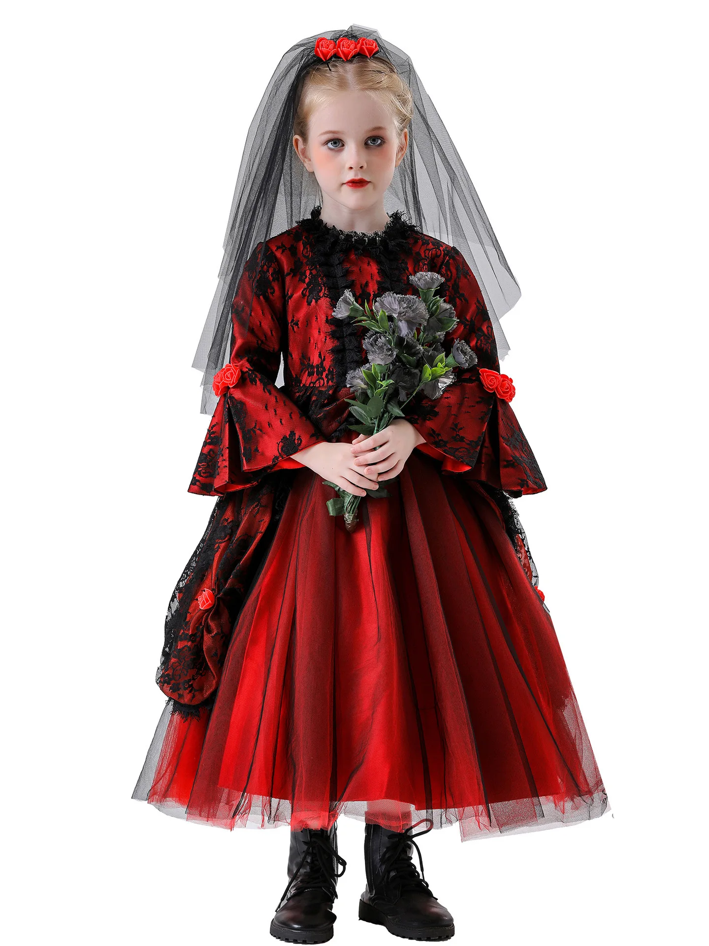 

Children's Princess Skirt Witch Bride Halloween Costume 120-150cm Age Limit Ideal for Spring Season