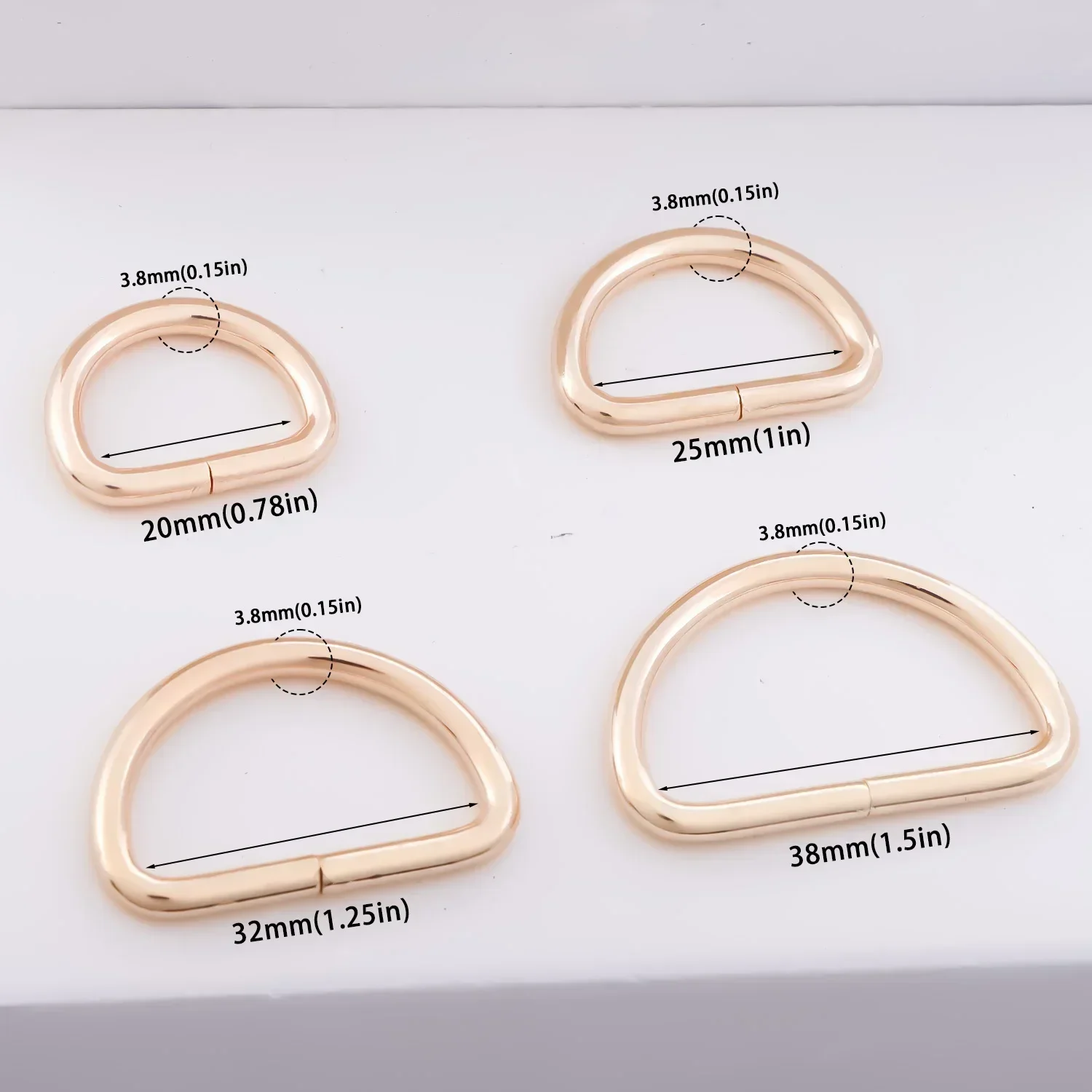 10pcs Metal D Ring for Purse Making, Dee Rings Metal Buckle for Bags Webbing Leather Straps Wallets Crafts Pet Collar Backpack