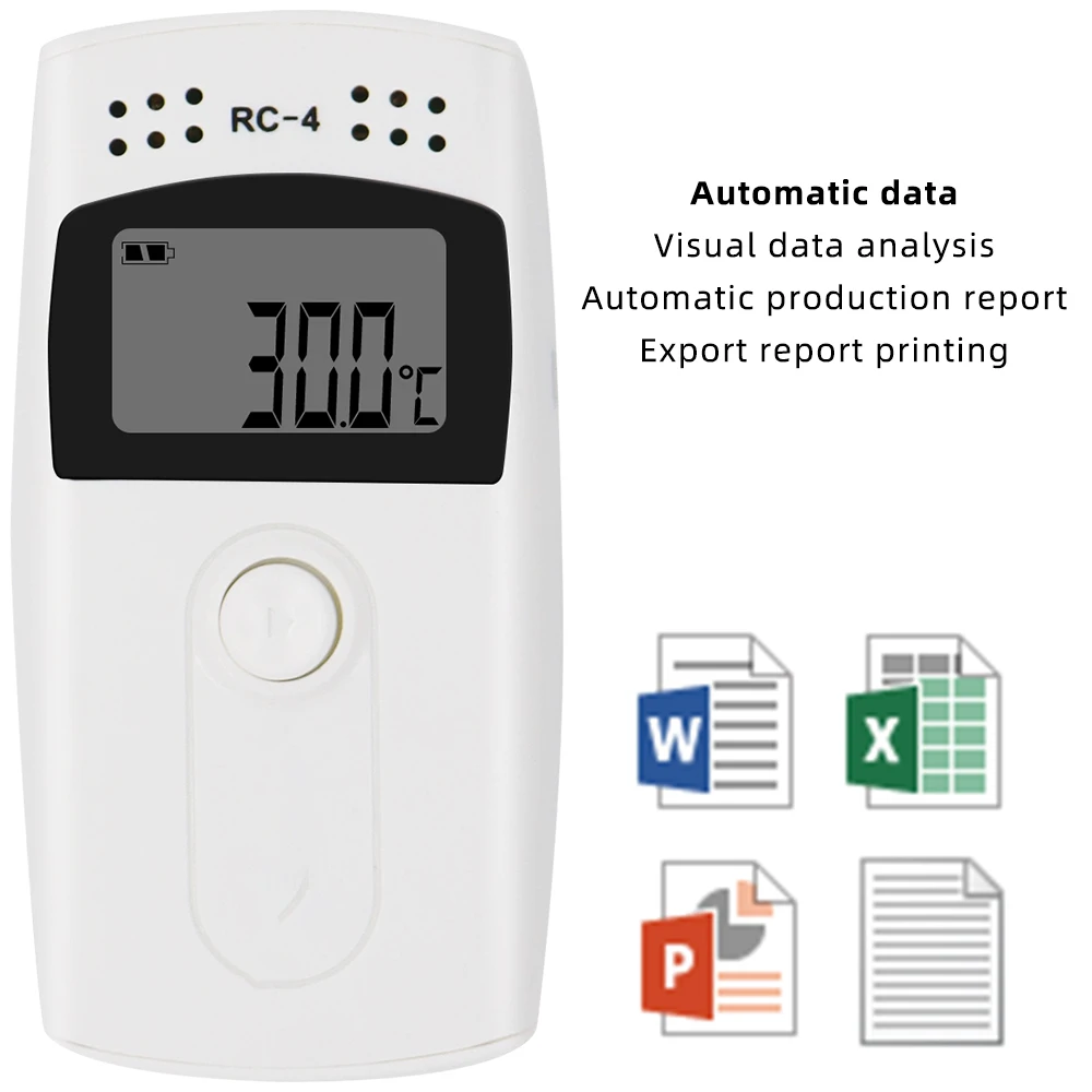 RC-4HC USB Temperature Data Logger External Sensor 16000 Point Temperature Recorder Built-In NTC Sensor