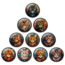 24pcs/lot Elegant Cat Art Patterns 8mm-25mm Round Photo Glass Cabochon Demo Flat Back Making Findings DIY Jewellery Gift H332