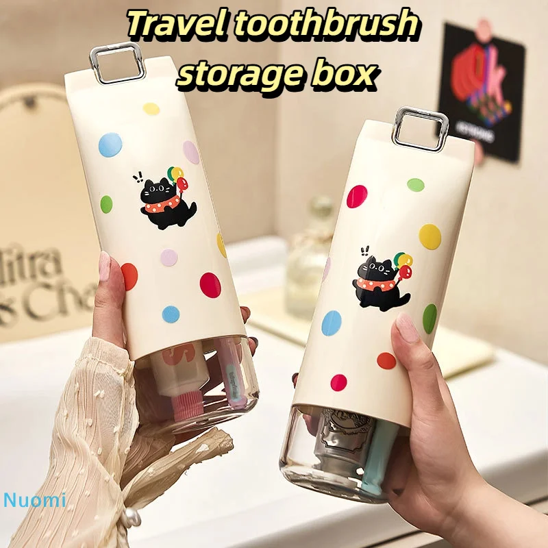 

Cute Travel toothbrush storage box Bathroom Cartoon Toothpaste Storage Box Portable Plastic Mouthwash Cup Toiletries storage box