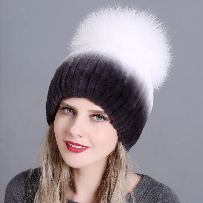 New fur women's hats hand-sewn warm for women