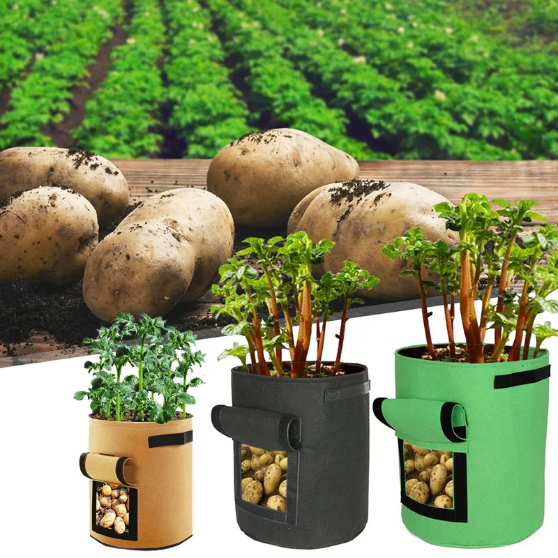 Plant Grow Bags Nonwoven Fabric Garden Potato Pot Greenhouse Vegetable Growing Moisturizing Vertical Tools A1