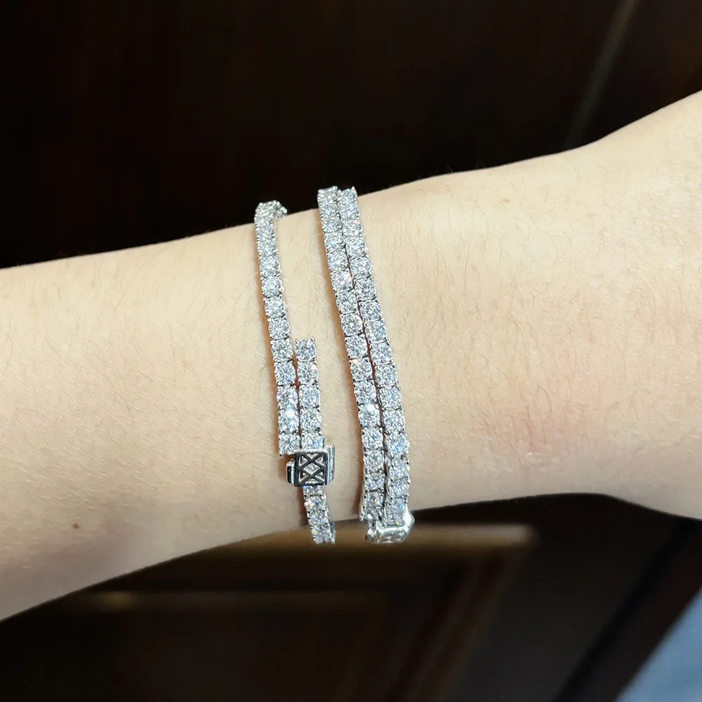 BXINY 3mm Moissanite Adjustable Tennis Bracelets S925 Silver for Women Men Hiphop Hand Chains Fine Jewelry Gifts GRA Certificate