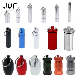 Detachable 1/2/3/4 Grids Medicine Storage Case Bottle Cache Drug Holder Container With Keychain Waterproof Aluminum Pill Box