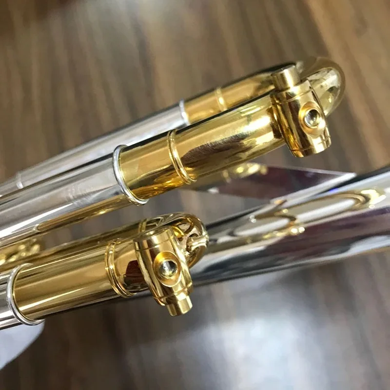 musical instruments high quality practical beginners play two-color silver plated B-flat trumpet