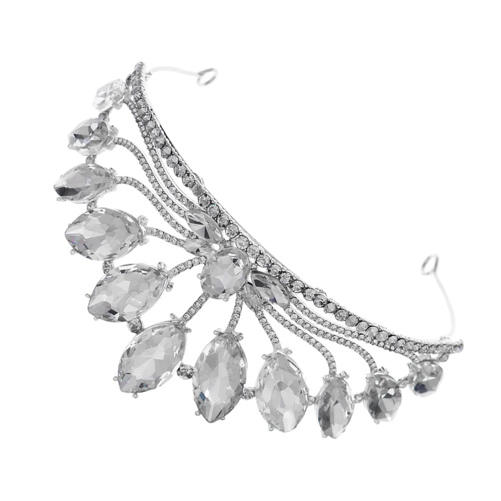 

Ретро Корона со стразами, элегантная тиара, женские аксессуары для дня рождения, легкий сплав, удобный дизайн, декор для волос