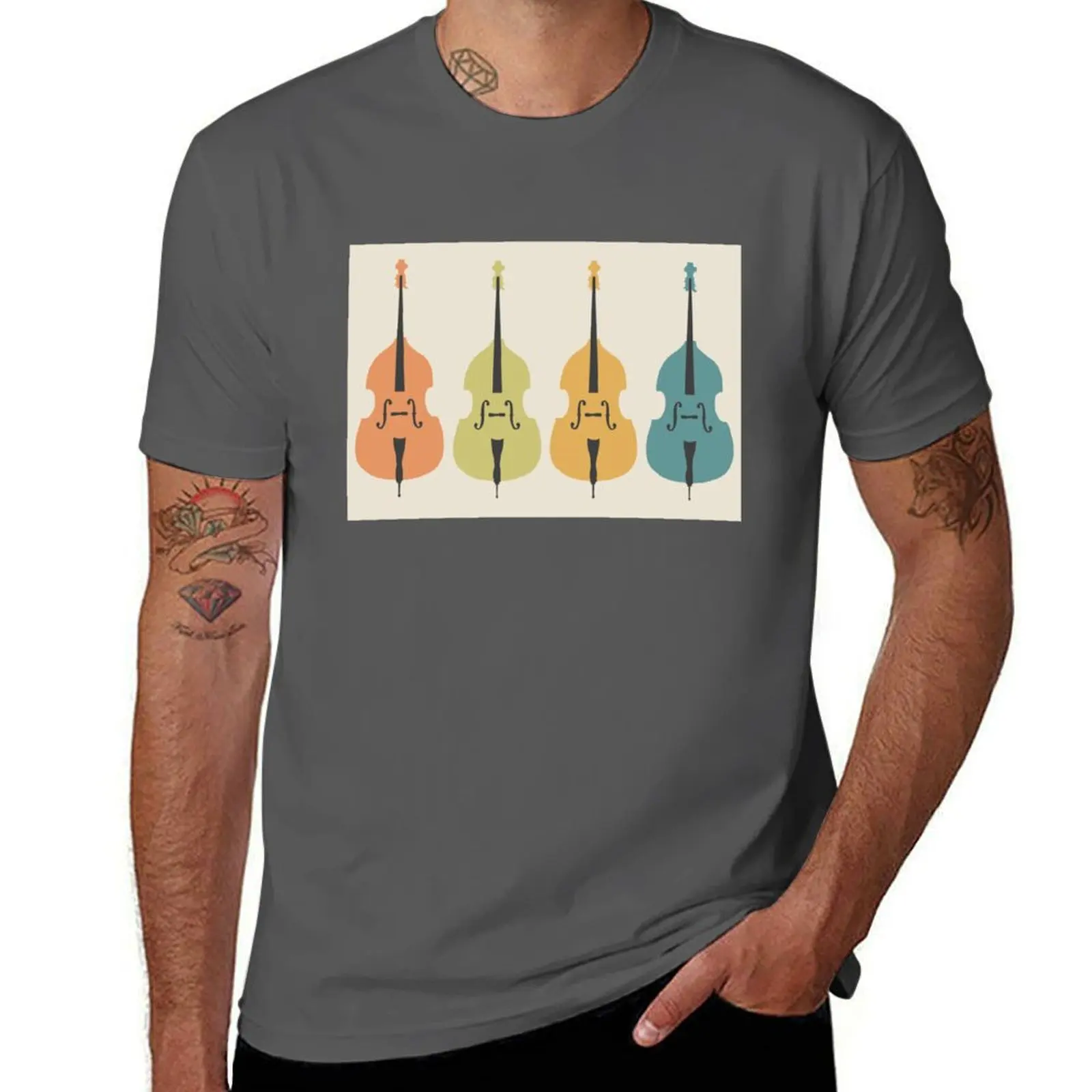 Double Bass quartet T-Shirt Large Size Basic Casual T-Shirt
