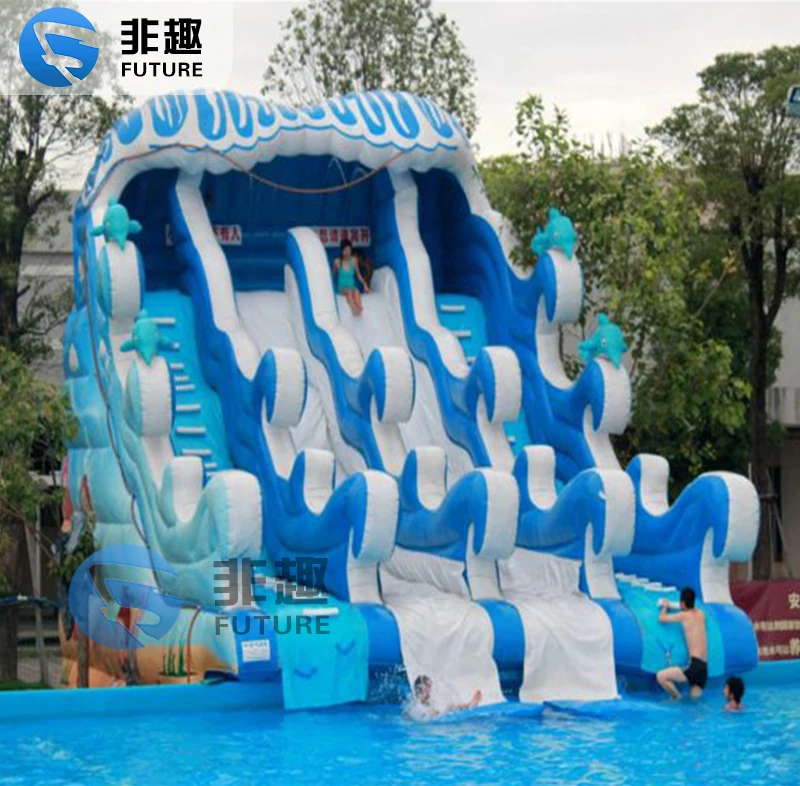 Abrasion-resistant PVC Inflatable Water Slide Professional Manufacturing Inflatable Water Park Backyard Entertainment Facilities