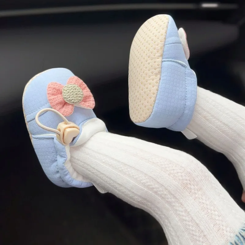 

Обувь для первой ходьбы для малышей для девочек, противоскользящая обувь с мягкой гибкой подошвой для детей 0–12 месяцев, всесезонный милый дизайн