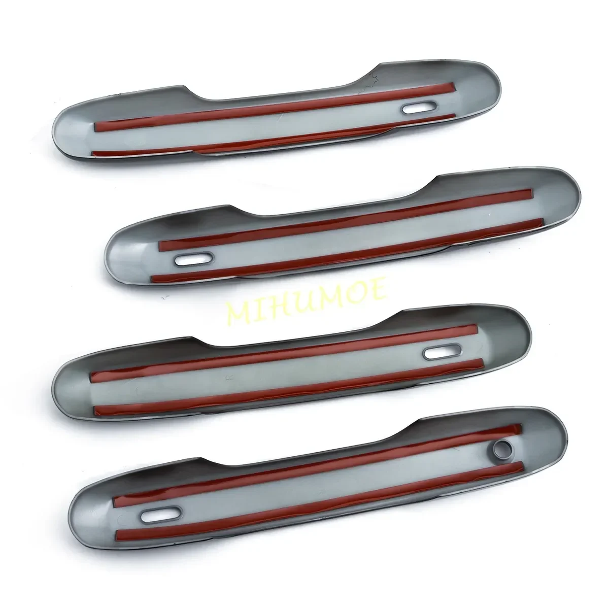 4x غطاء مقبض الباب الأسود اللامع الزخارف نمط لتويوتا جراند هايلاندر لكزس GX550 2024 2025 2026 #6