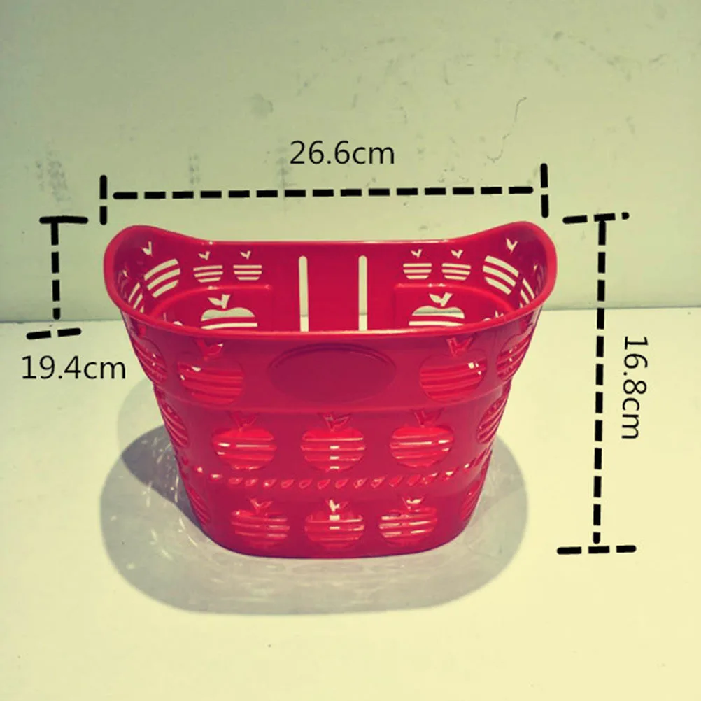 

12-20 Inch 's Plastic Bike Basket Front Handlebar Storage Basket Durable Scratch Resistant Lid Cover Easy Attachment