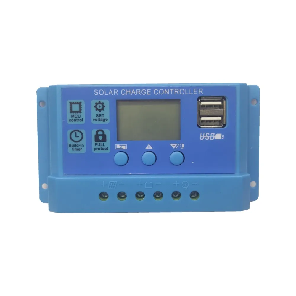 Blue shell blue surface 11.1V12V solar controller 10A20A30A24V photovoltaic solar charging controller