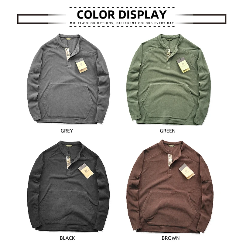 Sweater Double-sided Fleece Tactical Self-heating Men\'s Leisure 3d Autumn Thin Warm Small V Neck Bottoming Pullover