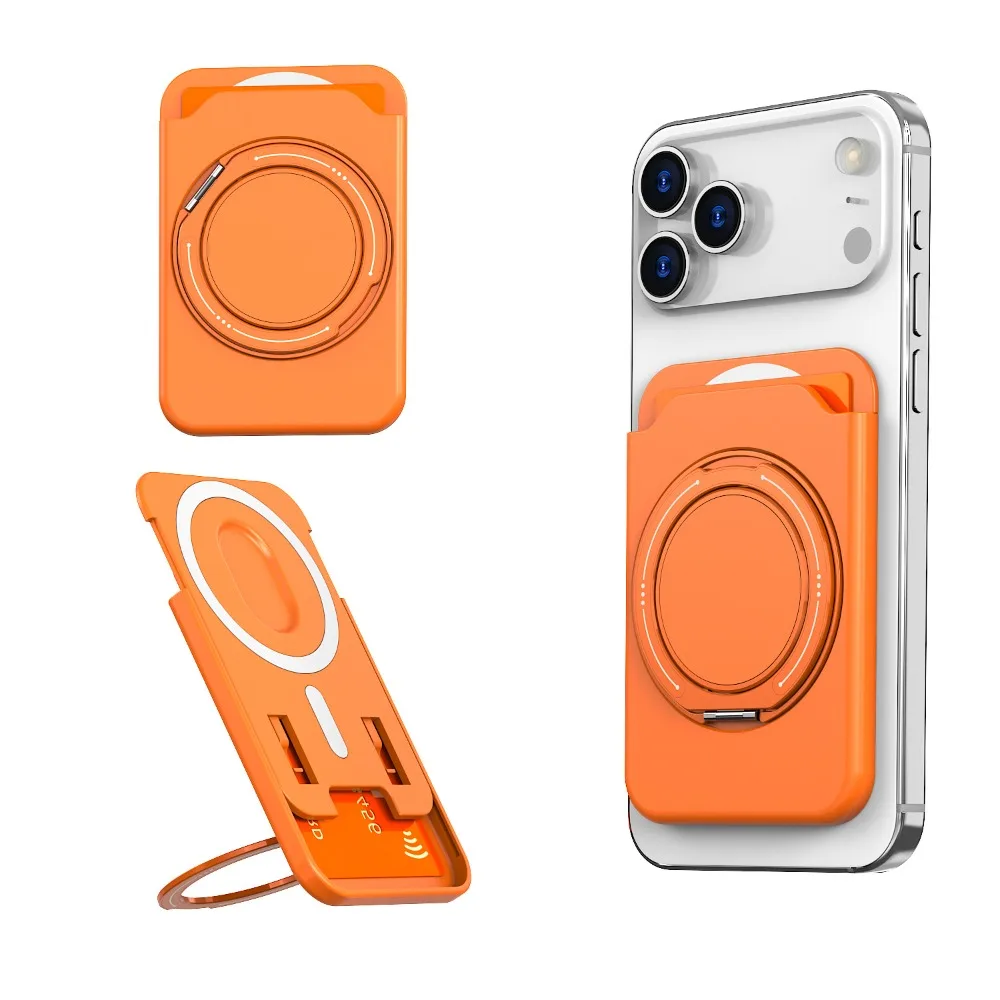 360 Rotating Ring Stand For Magsafe Magnetic Card Holder Wallet  Case For iPhone 17 Pro Max 16 15 For Samsung S25 S26 Ultra