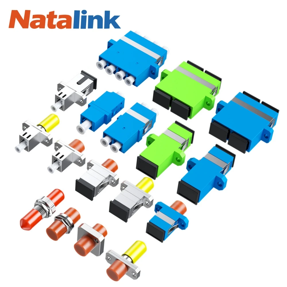 Natalink 5pcs Fiber Optic Couplers for SC ST LC Simplex Duplex Cables for Multi-Mode Single-Mode Patch Cords Optical Adapter