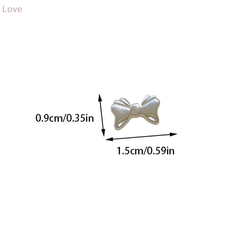 20 قطعة/الحقيبة اللؤلؤ الأبيض الرجعية الفرنسية بسيطة Bowknot مسمار الفن اكسسوارات أنيقة لطيف Bowknot ثلاثية الأبعاد الراتنج لتقوم بها بنفسك مسمار الفن اكسسوارات