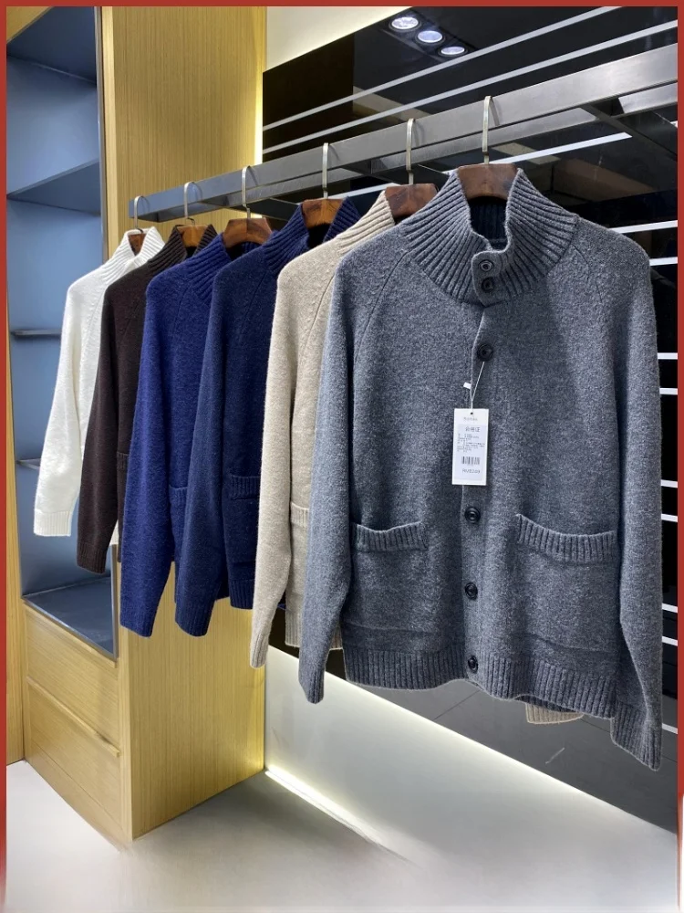 ファイオナブルなヴィンテージ風ルーズロングスリーブニットカーディガンコート、男女兼用、春秋シーズン、柔らかく快適なニットウェア